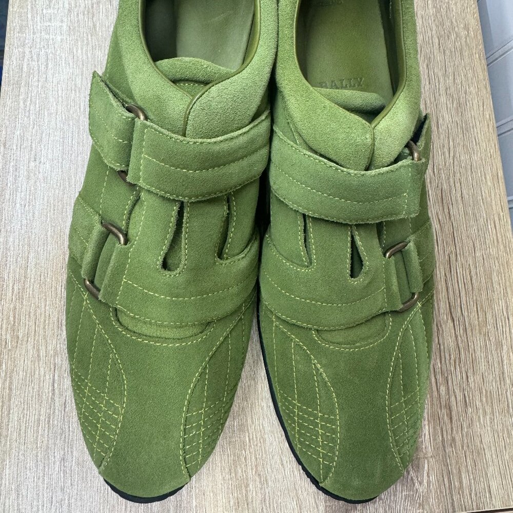 Bally Swiss Vintage Olive Green Athletic  Tennis‎ Shoe  40 9 Womans
